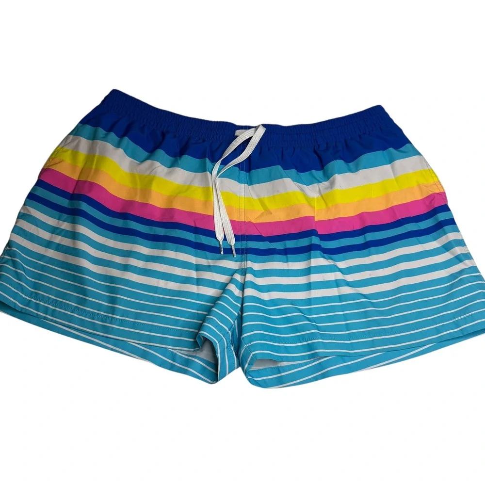 Chubbies Men's XXL Swim Trunks Striped Blue‎ Yellow Pink White Drawstring